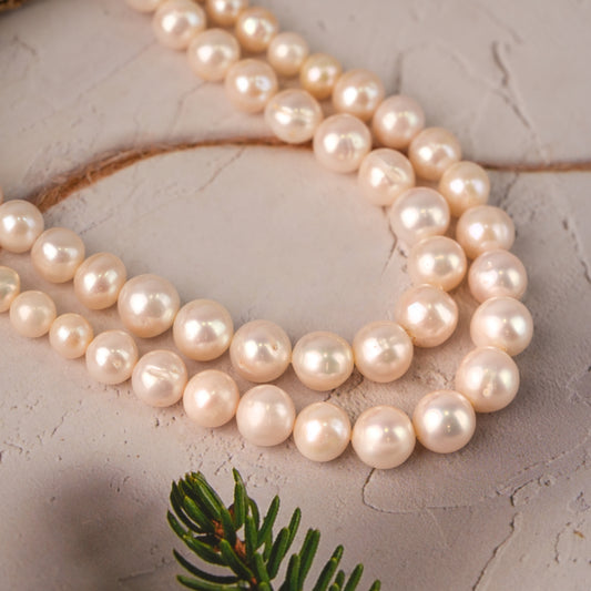 Graduated Double-Strand Round Pearl Mala
