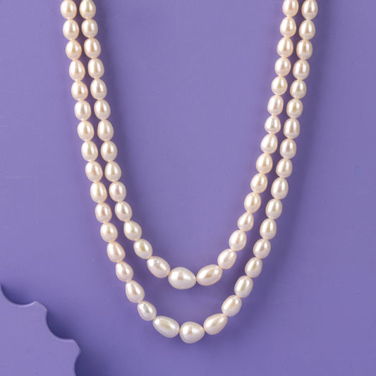 Double-Strand White Drop Pearl Mala