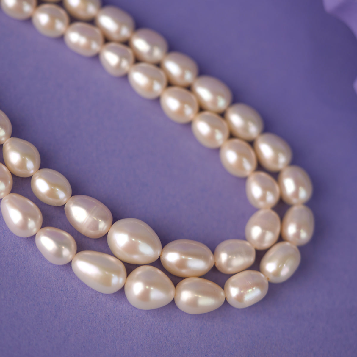 Double-Strand White Drop Pearl Mala
