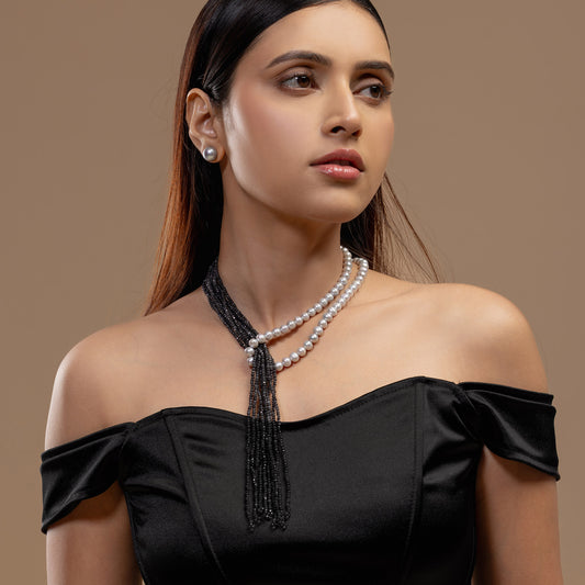 Black Tassel Pearl Necklace