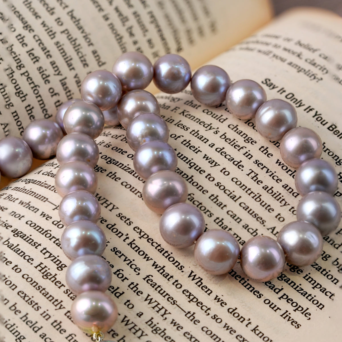 Grey Round Pearl Mala