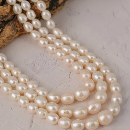 Multi-Strand White drop Pearl Mala