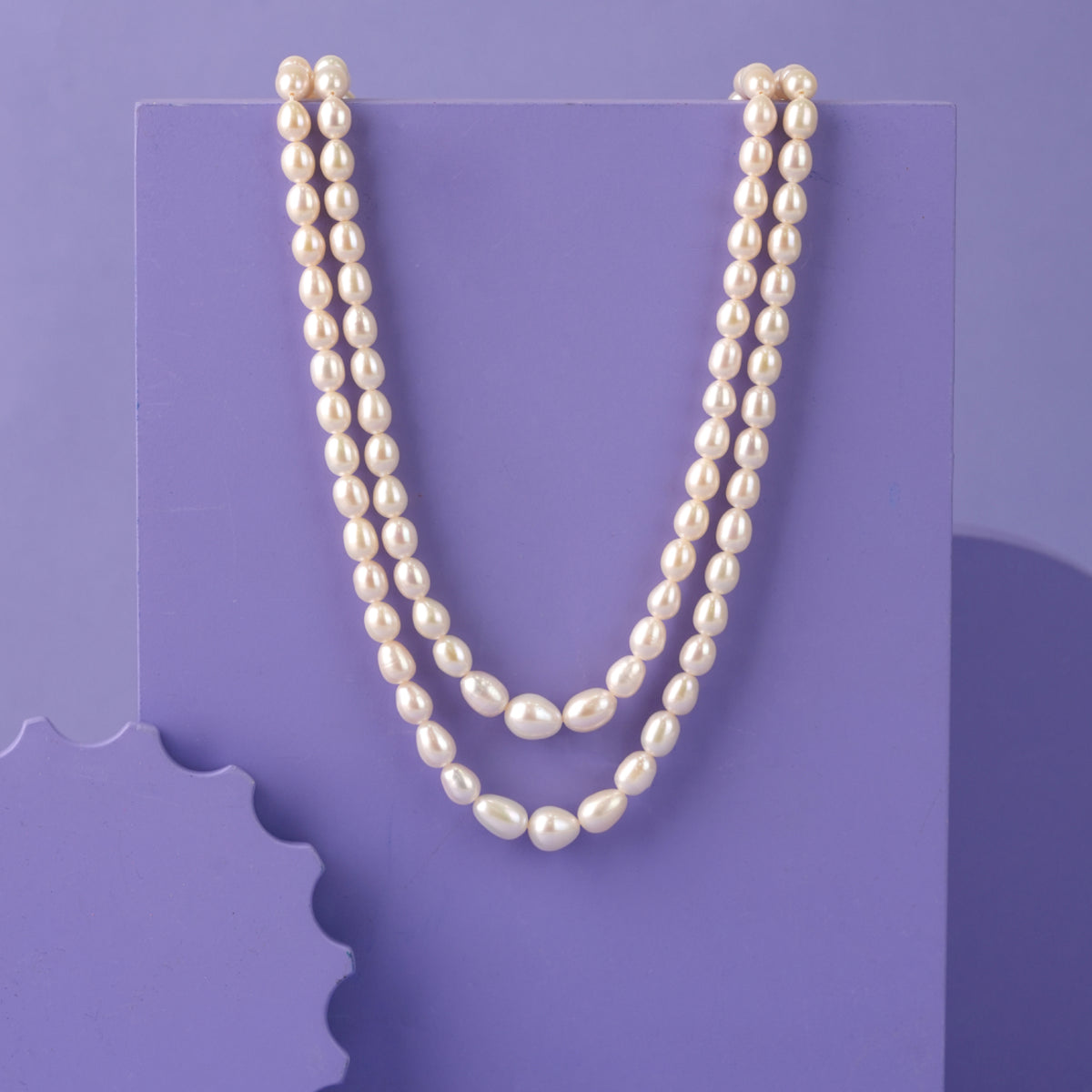 Double-Strand White Drop Pearl Mala