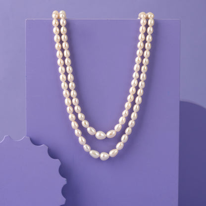 Double-Strand White Drop Pearl Mala
