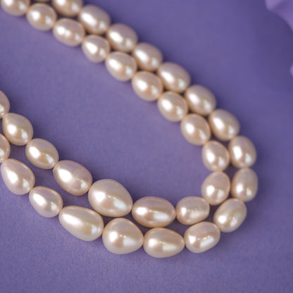 Double-Strand White Drop Pearl Mala
