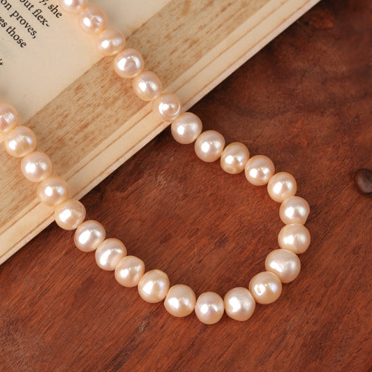 Peach Near-Round Pearl Mala