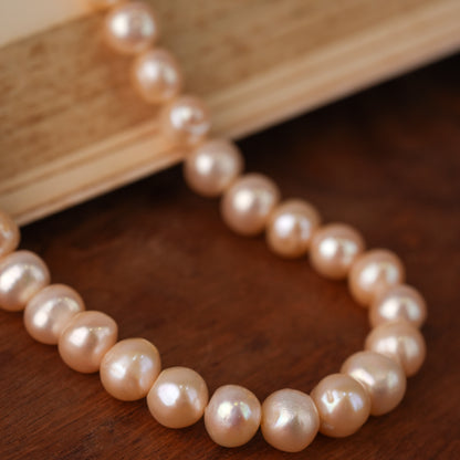 Peach Near-Round Pearl Mala