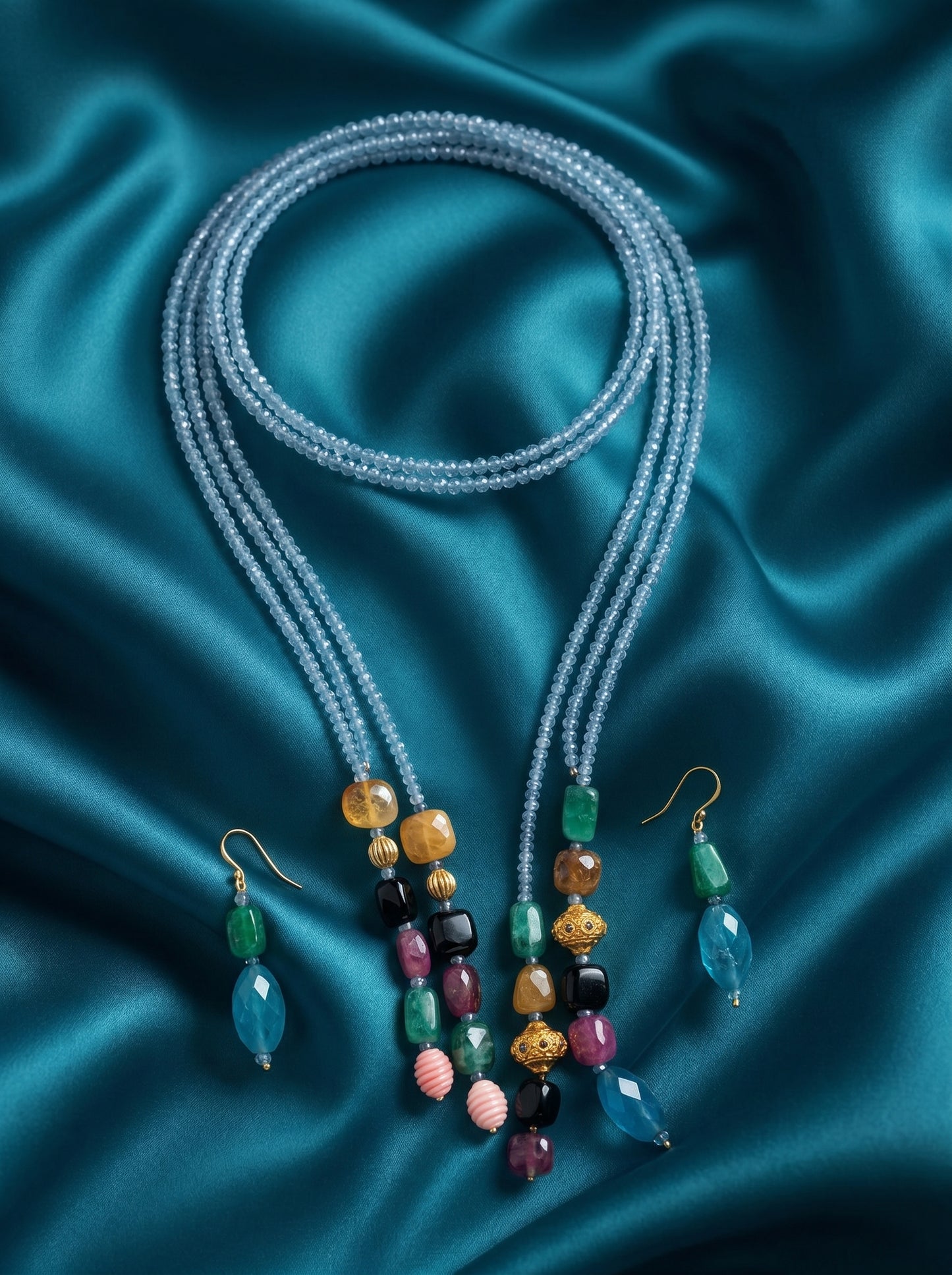 Multicolour Stone Necklace Set