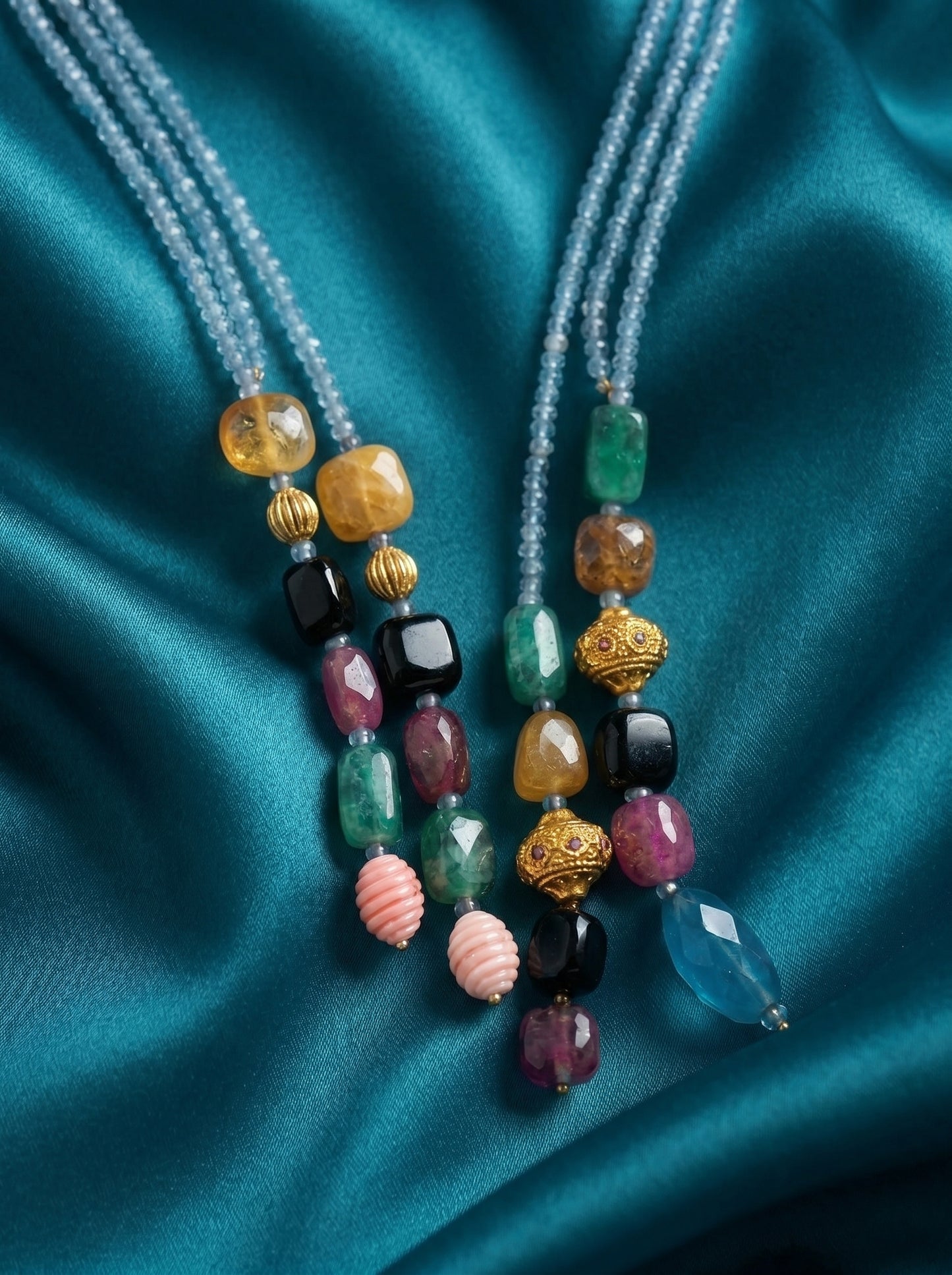 Multicolour Stone Necklace Set