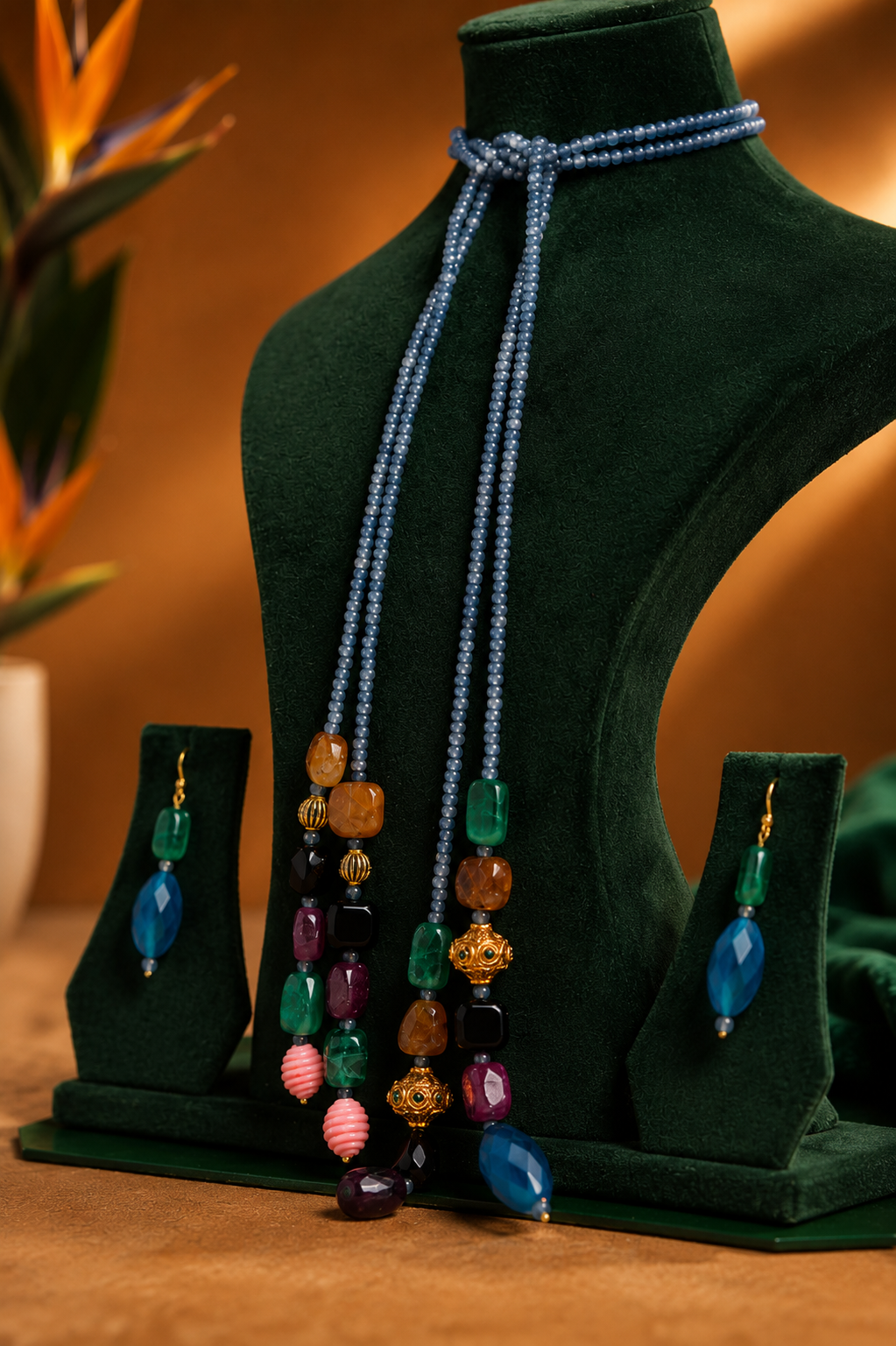 Multicolour Stone Necklace Set