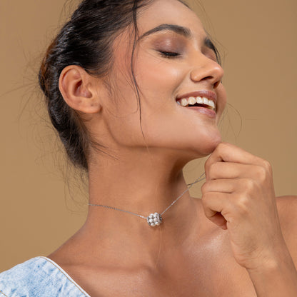 Pearl Cluster Bead Pendant (Silver)