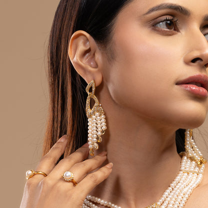 Pearl & Gold Bridal Set
