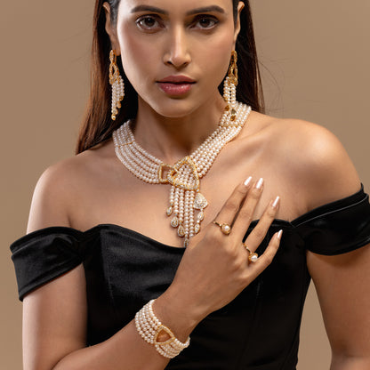 Pearl & Gold Bridal Set