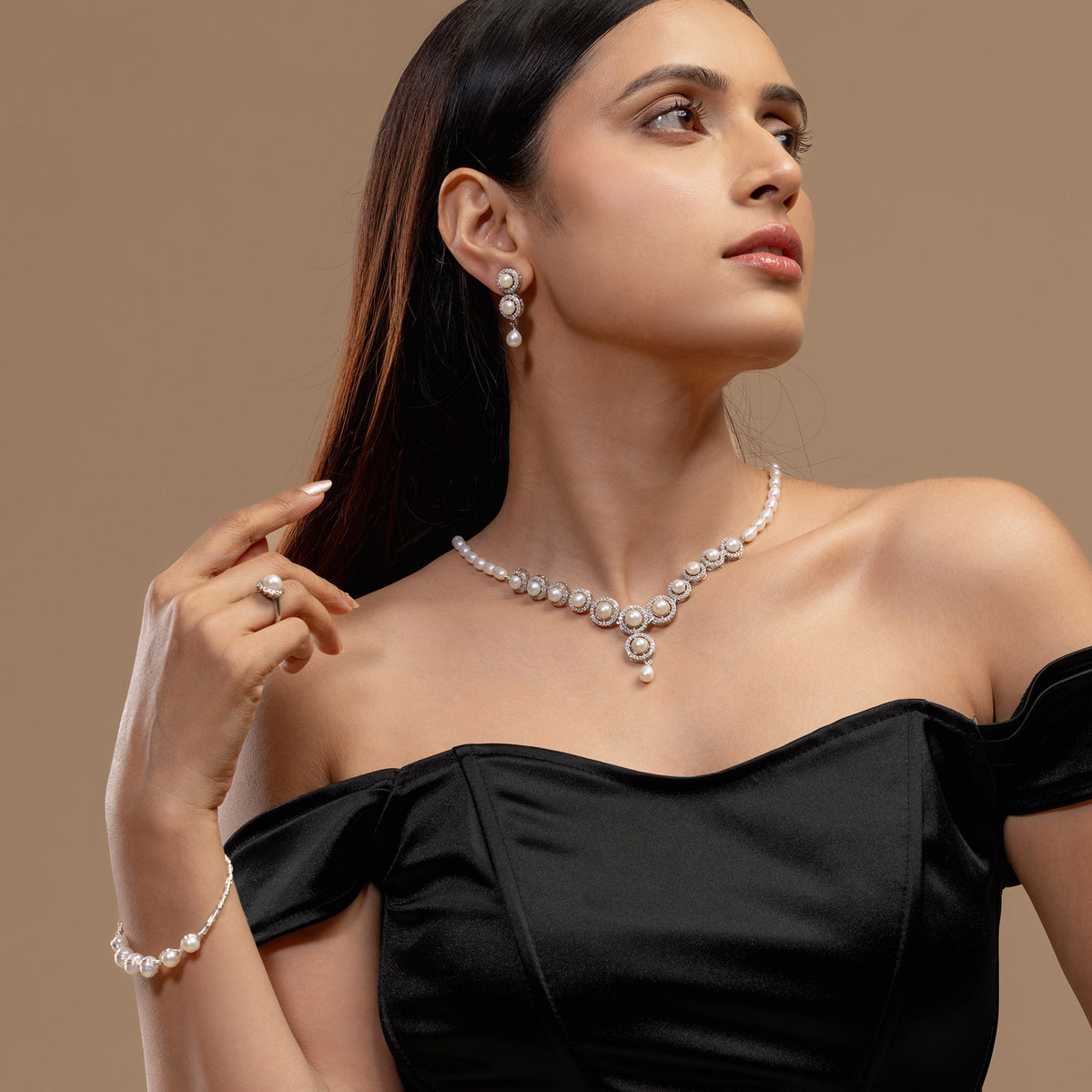 Pearl Halo Drop Necklace