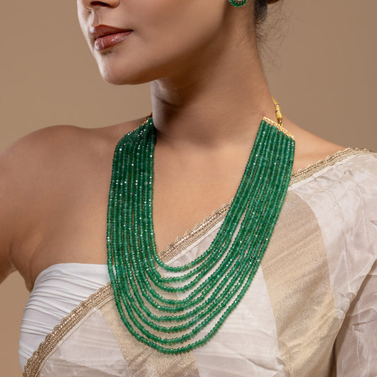 Green Stone Layered Mala Set