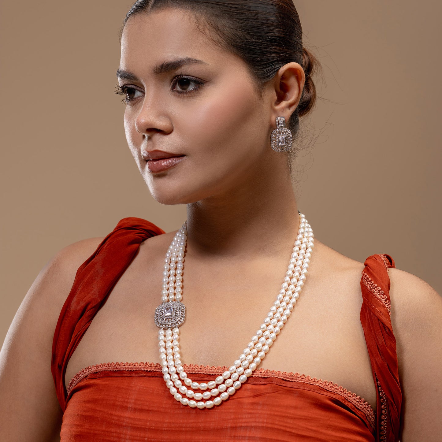 Triple-Strand Pearl Pendant Set