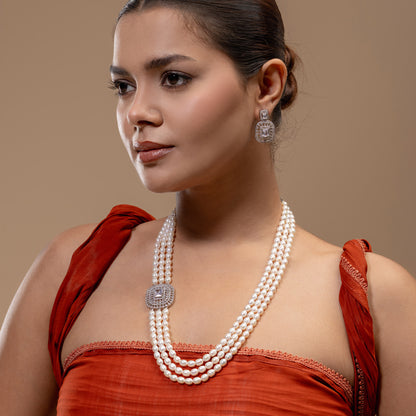 Triple-Strand Pearl Pendant Set