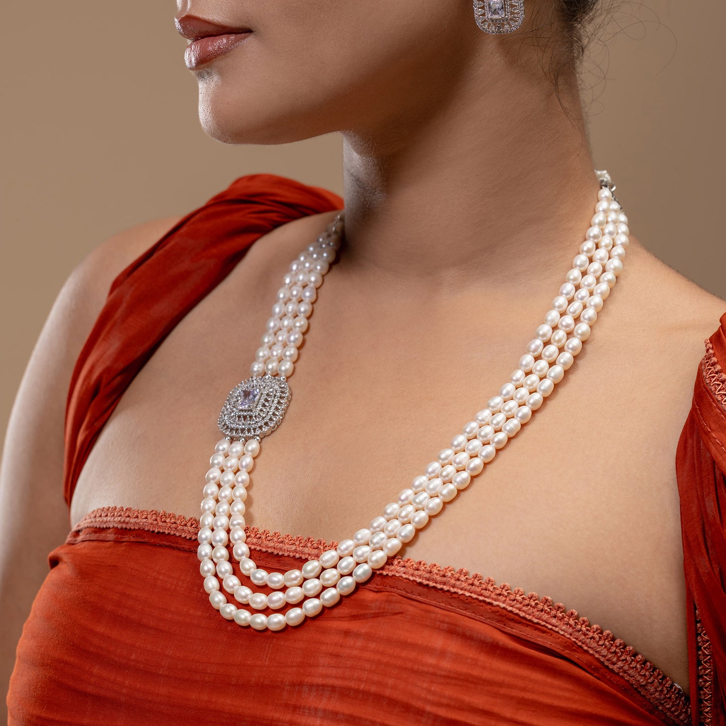 Triple-Strand Pearl Pendant Set