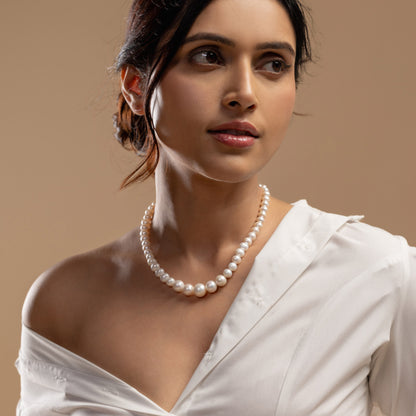 Gradation White Pearl Mala