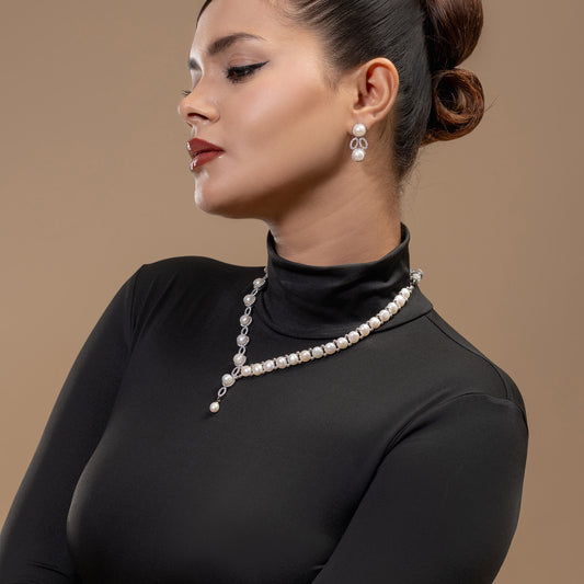 Pearl & Crystal Chain Necklace