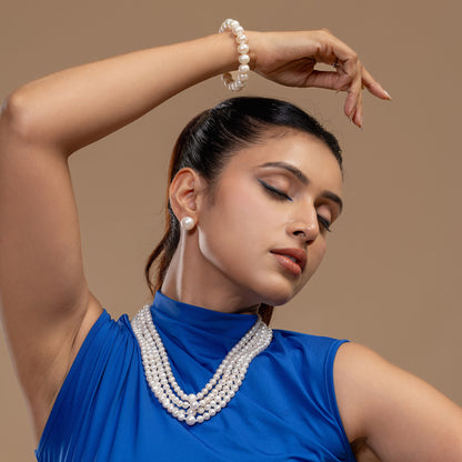 Multi-Strand White Pearl Necklace