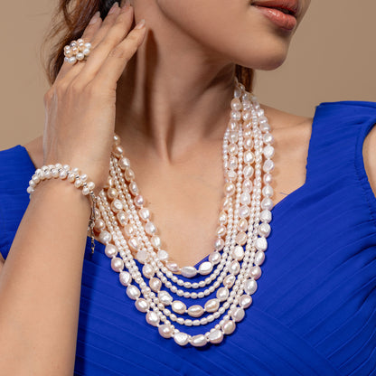 Multi-Strand Baroque Pearl Mala