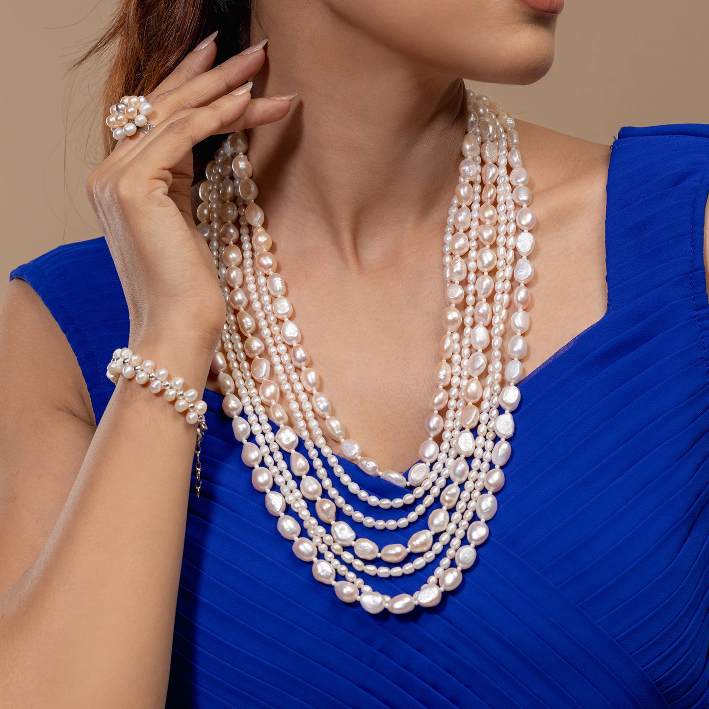 Multi-Strand Baroque Pearl Mala